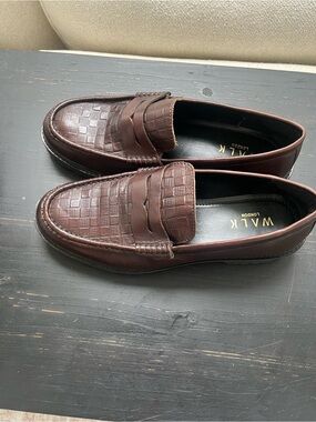 WALK London Brown Embossed Penny Loafers
Size 9 Chunky Sole Slip-On Shoes
